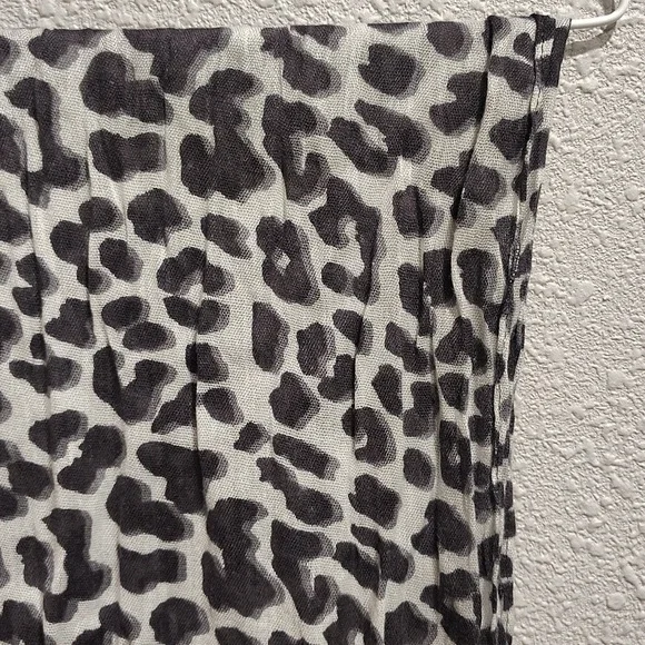 Leopard Print Infinity Scarf - Black and White, Sheer and See Through - Picture 7 of 8
